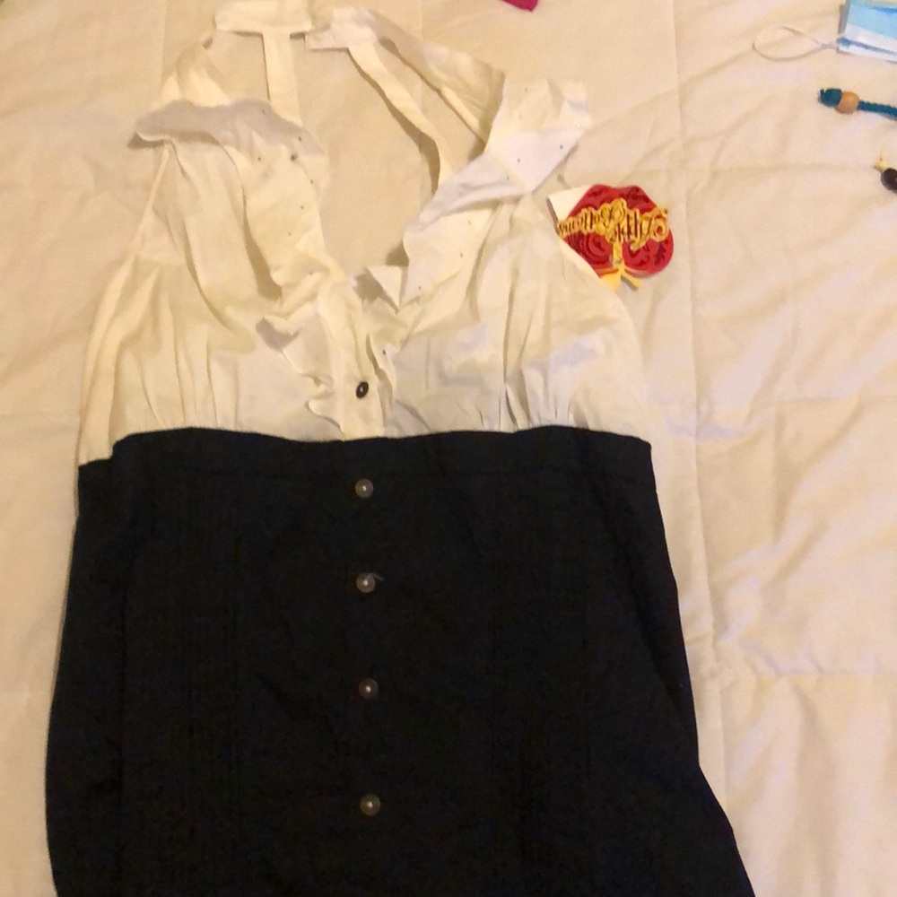 Black and White Blouse